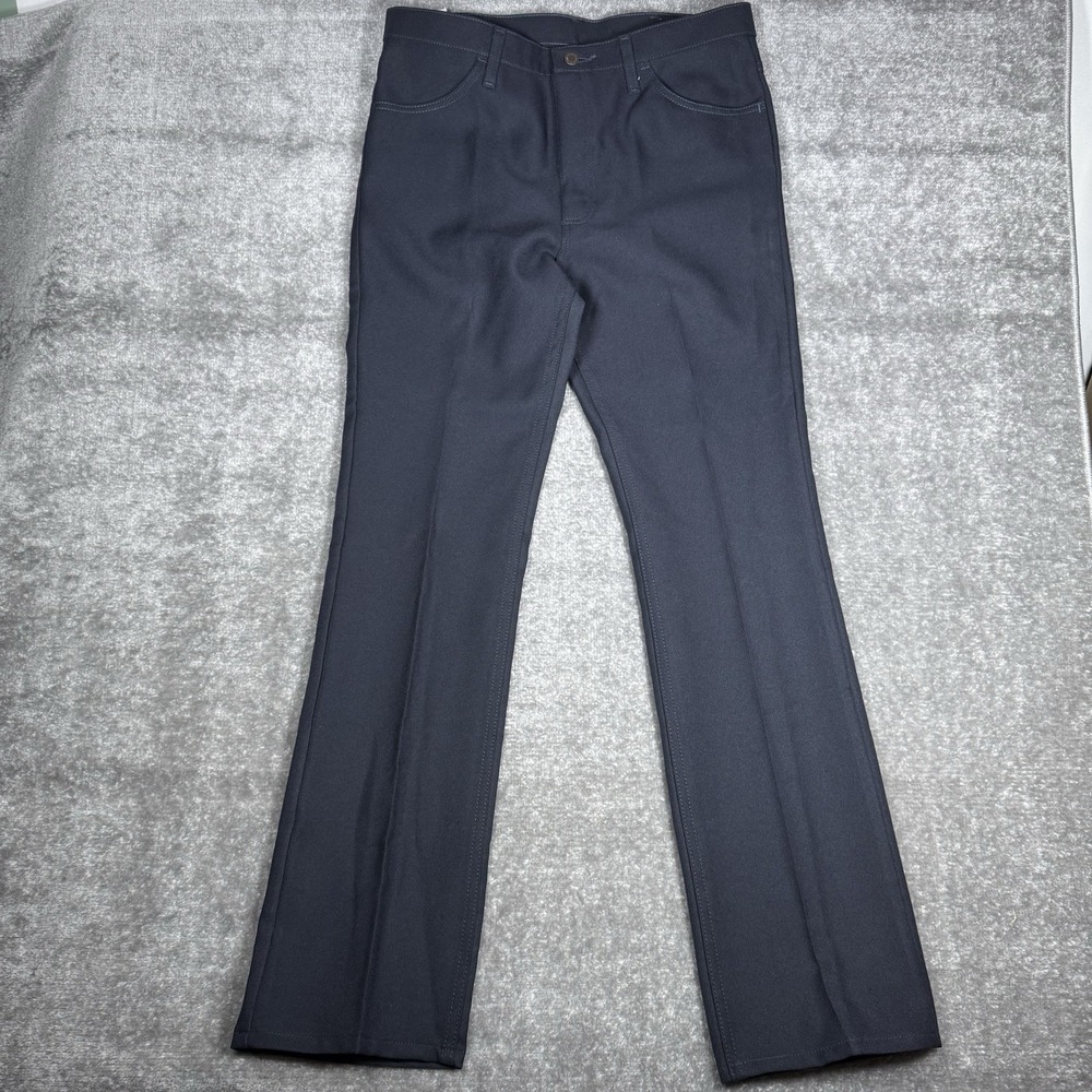 Wrangler Rancher Pants Men's 35x34 Navy Blue Straight Regular Fit Cowboy Western